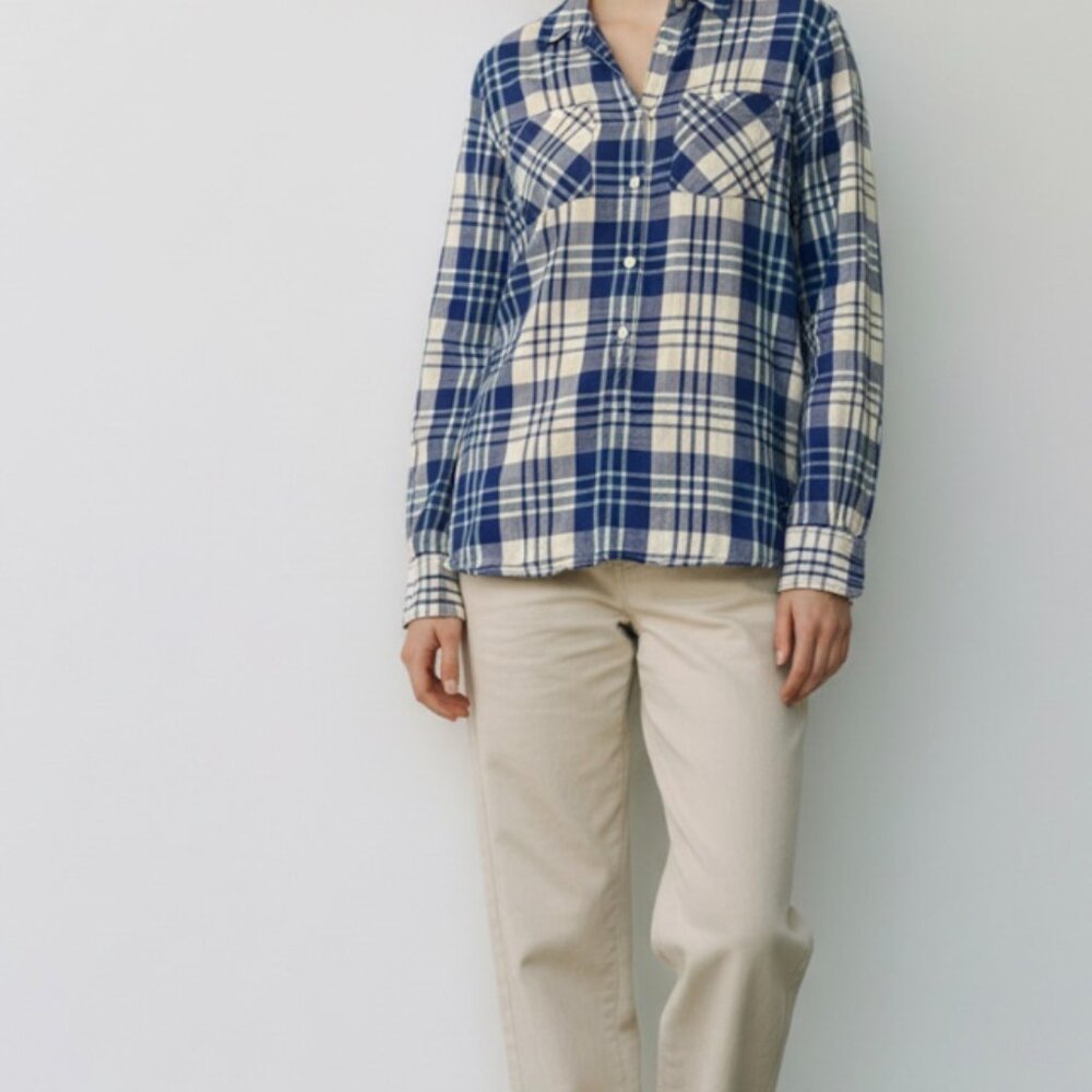 J Crew Womens Plaid Pullover Top Multicolor 1/2 Button Shirt Long Sleeve Size XS